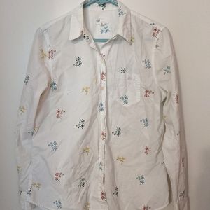 White Floral Button Down